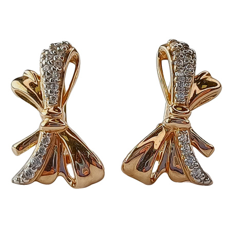 Серьги из золота 585 пробы с фианитом