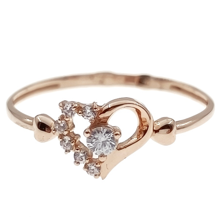 Кольцо из золота 585 пробы с фианитом