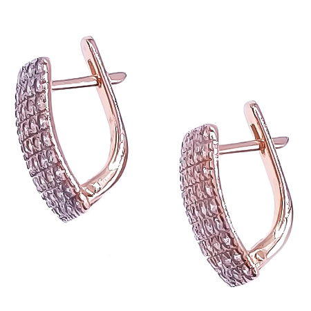 Серьги из золота 585 пробы с фианитом