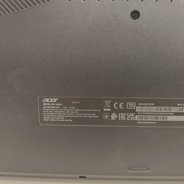 Ноутбук ACER Acer Nitro 5 N20C1 15,6"/ Intel Core i5-11400H/ 16 Гб/ 512 Гб/