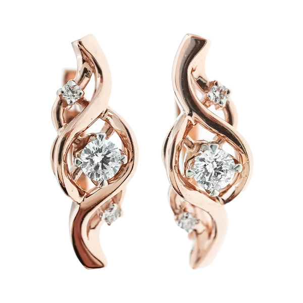 Серьги из золота 585 пробы с бриллиантами