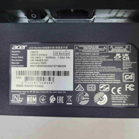 Монитор ACER CB272 27,0" 75 гц
