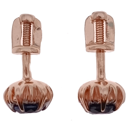 Пусеты из золота 585 пробы с бриллиантами и сапфиром с.