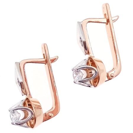 Серьги из золота 585 пробы с фианитом