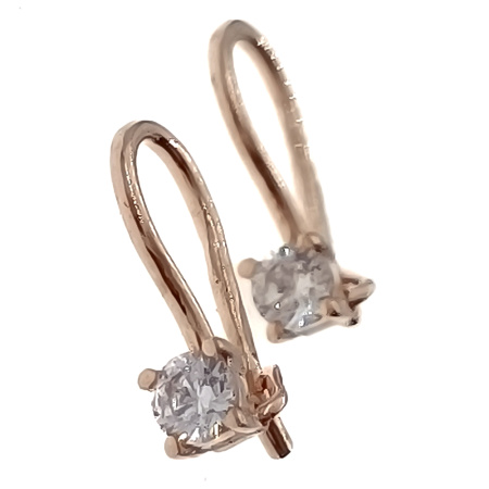 Серьги из золота 585 пробы с фианитом