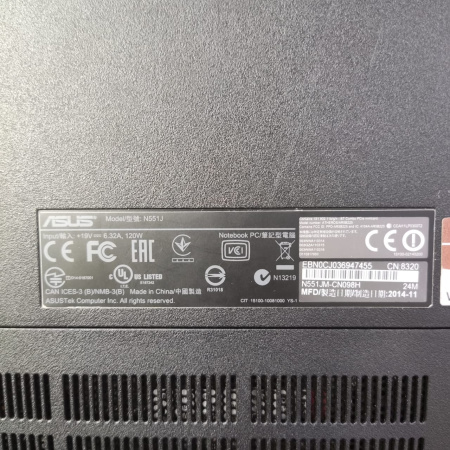 Ноутбук ASUS N551JM-CN098H 15,6"/ Intel Core i7 4710HQ/ 16 гб/ SSD 512 гб/  Geforce GTX 860m 2 гб