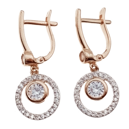 Серьги из золота 585 пробы с фианитом