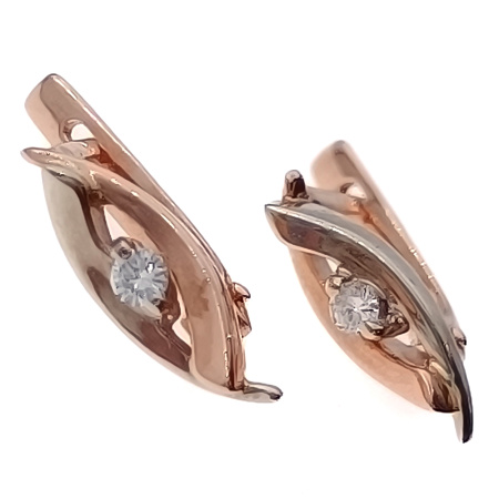 Серьги из золота 585 пробы с бриллиантами