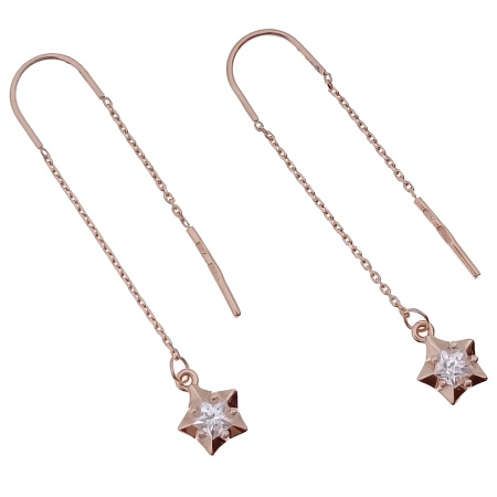 Серьги из золота 585 пробы с фианитом