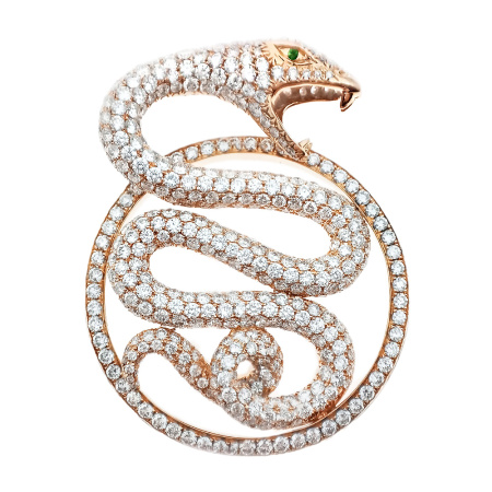 Кулон из золота 585 пробы с бриллиантами, изумрудом с.