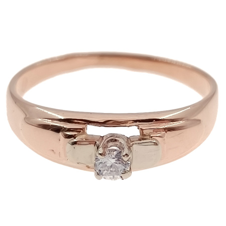 Кольцо из золота 585 пробы с фианитом