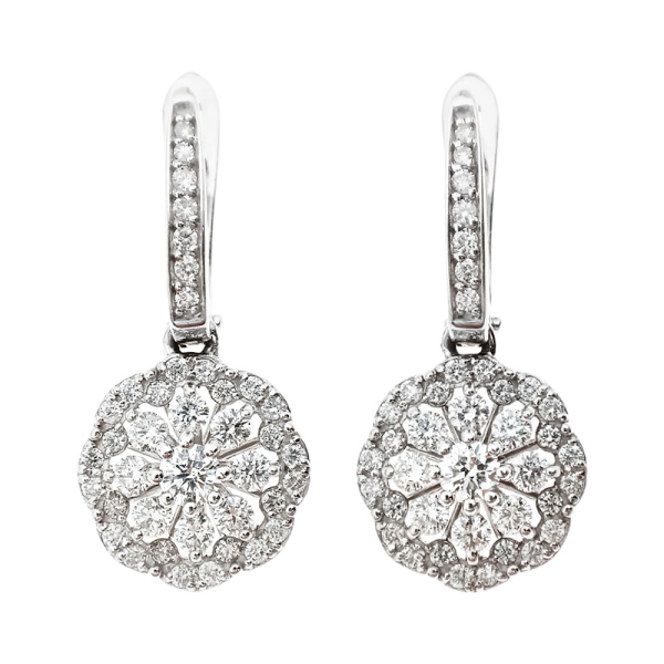 Серьги из золота 585 пробы с бриллиантами