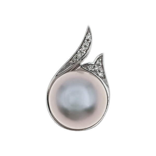 Кулон из золота 585 пробы с бриллиантами и жемчугом