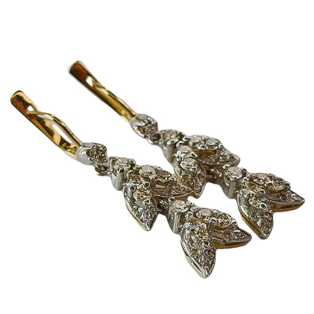 Серьги из золота 750 пробы с бриллиантами