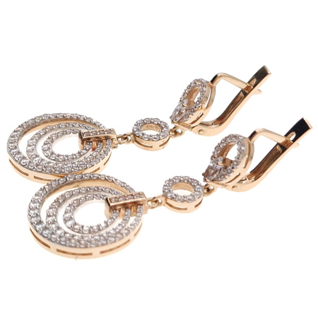 Серьги из золота 585 пробы с фианитом