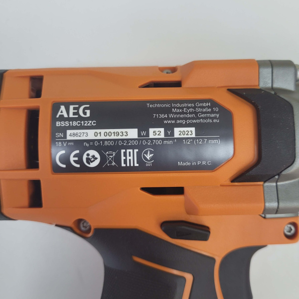 Гайковерт AEG  bss18c12zc