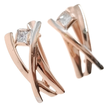 Серьги из золота 585 пробы с фианитом