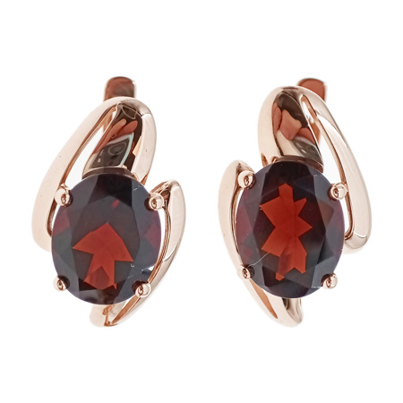 Серьги из золота 585 пробы с гранатом