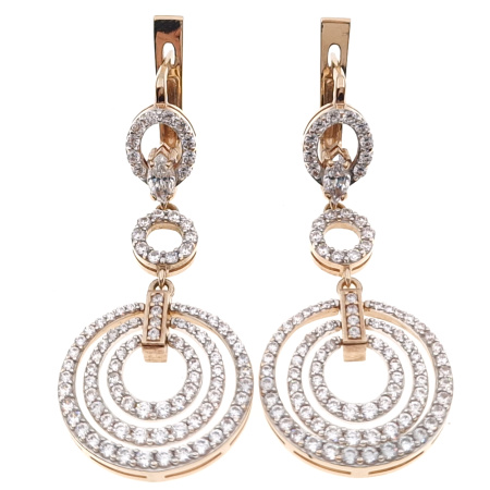 Серьги из золота 585 пробы с фианитом