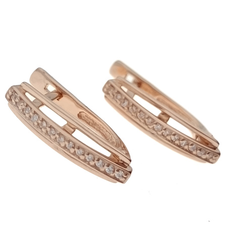 Серьги из золота 585 пробы с фианитом