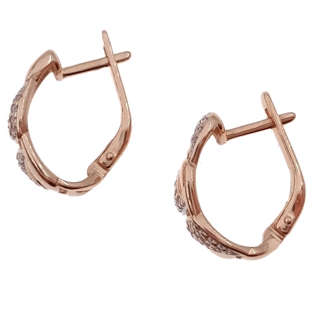 Серьги из золота 585 пробы с фианитом