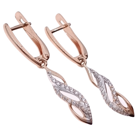 Серьги из золота 585 пробы с фианитом
