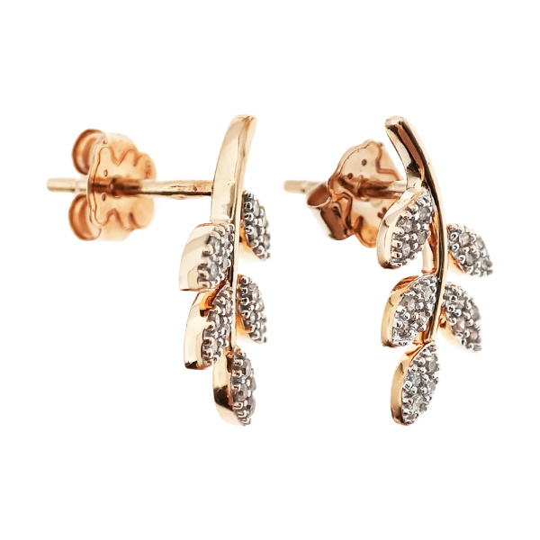 Пусеты из золота 750 пробы с бриллиантами