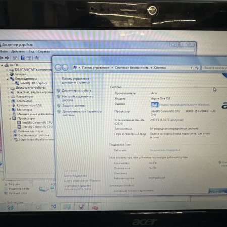 Нетбук ACER MS-2296 11,6"/ intel celeron u3600/ 2 Гб/ hdd 240 Гб