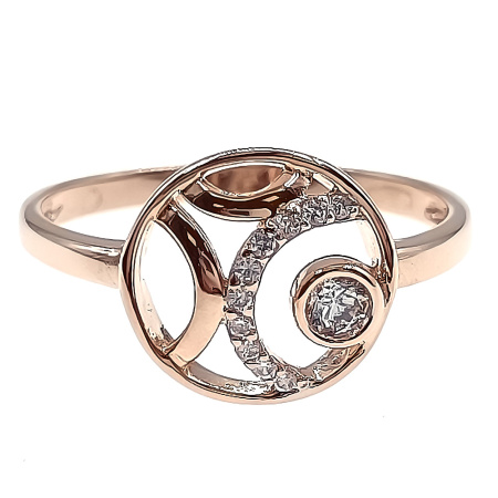 Кольцо из золота 585 пробы с фианитом