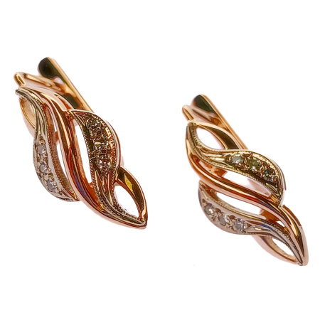 Серьги из золота 585 пробы с бриллиантами