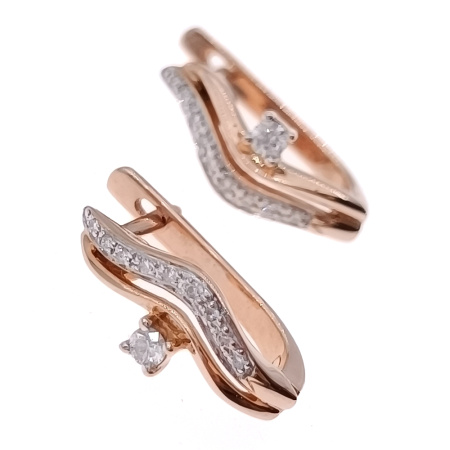 Серьги из золота 585 пробы с бриллиантами