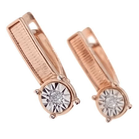 Серьги из золота 585 пробы с фианитом