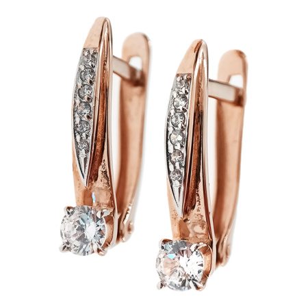 Серьги из золота 585 пробы с фианитом