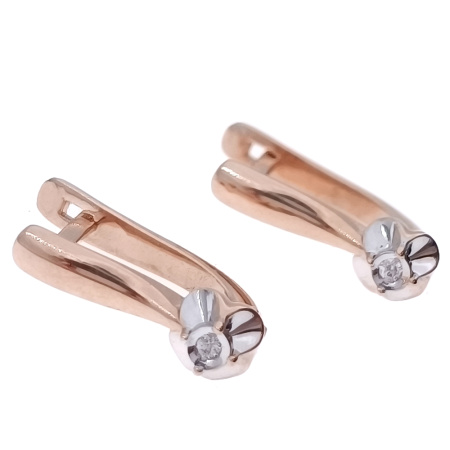 Серьги из золота 585 пробы с бриллиантами