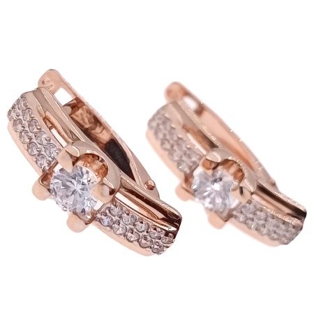 Серьги из золота 585 пробы с фианитом