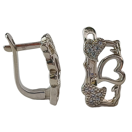 Серьги из золота 585 пробы с фианитом