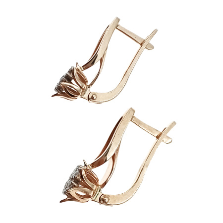 Серьги из золота 585 пробы с бриллиантами