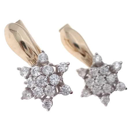 Серьги из золота 585 пробы с фианитом