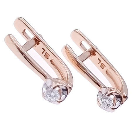 Серьги из золота 585 пробы с бриллиантами