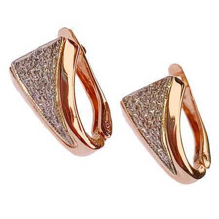 Серьги из золота 585 пробы с фианитом