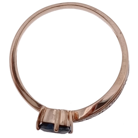 Кольцо из золота 585 пробы с бриллиантами и сапфиром