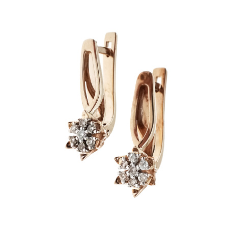 Серьги из золота 585 пробы с бриллиантами