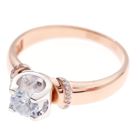 Кольцо из золота 585 пробы с фианитом