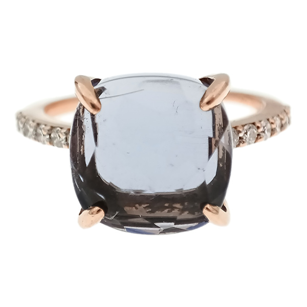 Кольцо из золота 750 пробы с бриллиантами и корундом с.