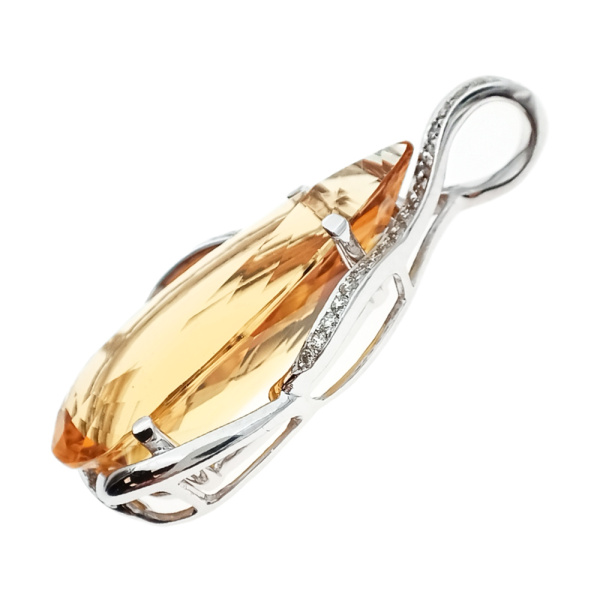 Кулон из золота 585 пробы с бриллиантами и бериллом