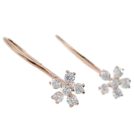 Серьги из золота 585 пробы с фианитом