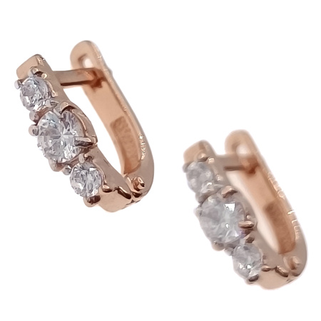 Серьги из золота 585 пробы с фианитом