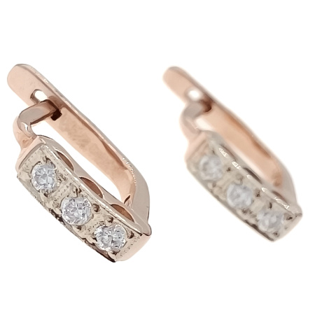 Серьги из золота 585 пробы с фианитом