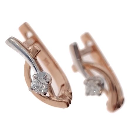 Серьги из золота 585 пробы с бриллиантами