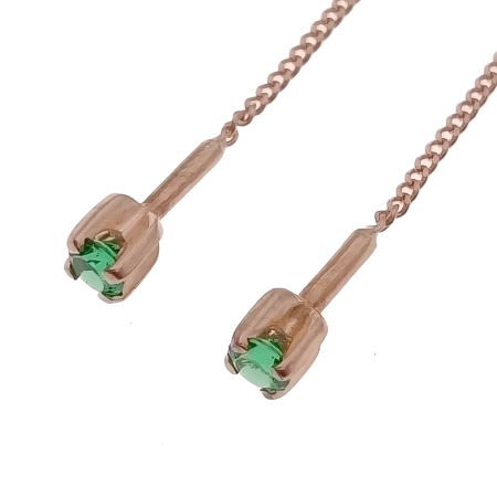 Серьги из золота 585 пробы с изумрудом с.